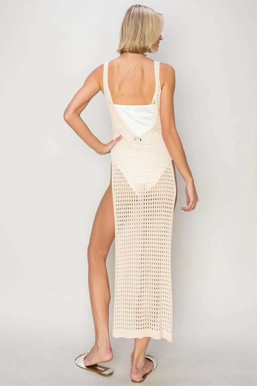 Boho Goddess Crochet Backless Dress for Summer Glam - Love Salve